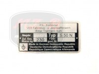 SIMSON 50 TÍPUSTÁBLA /S50N/