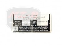 SIMSON 51 TÍPUSTÁBLA /S51/1 E1-H/