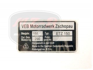 ETZ 150 TÍPUSTÁBLA /ETZ150/