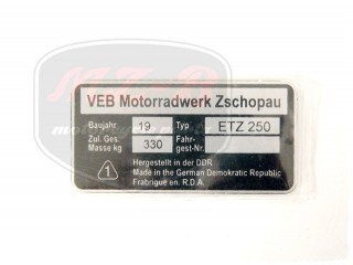 ETZ 250 TÍPUSTÁBLA /ETZ250/
