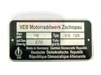 MZ/ES 125 TÍPUSTÁBLA /ES125/