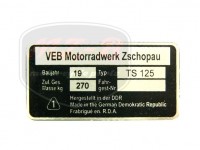 MZ/TS 125 TÍPUSTÁBLA /TS125/