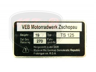 MZ/TS 125 TÍPUSTÁBLA /TS125/