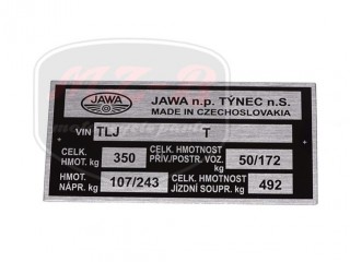 JAWA 350  6V TÍPUSTÁBLA /634-638-640/