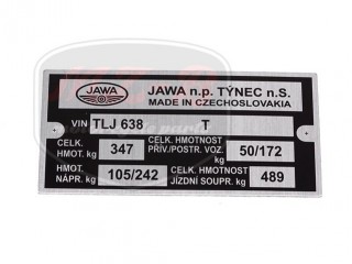 JAWA 638 TÍPUSTÁBLA /638/